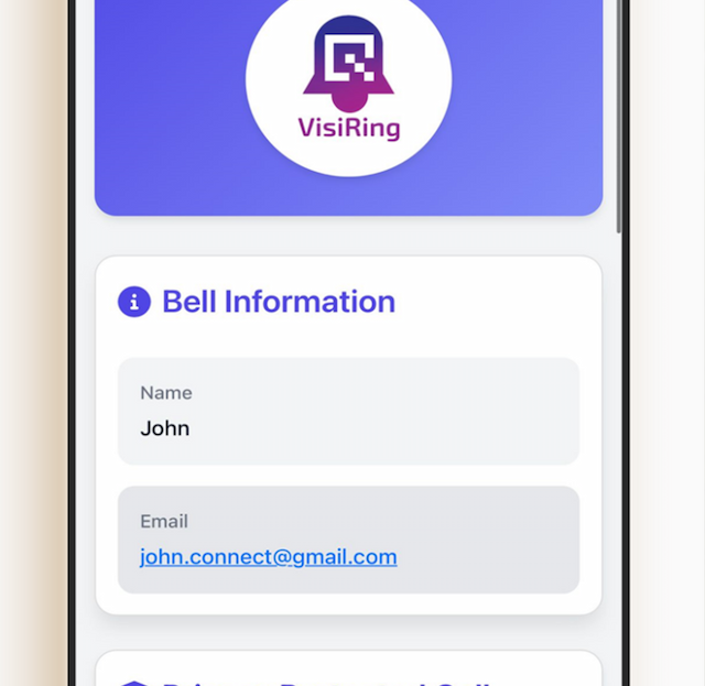 Mobile push notification alert when a VisiRing tag is scanned